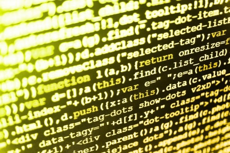 Close-up website code on screen