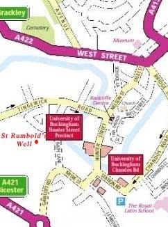 the well on a modern map