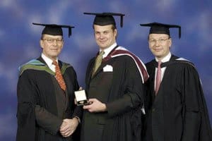 Georg Baur (centre) with Mr Shenfield and Mr Lewis