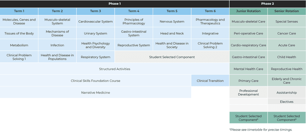 MB ChB course overview