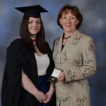 Alison Witchlow being presented with the Edgar Palamountain Award for Excellence by Chloe Woodhead