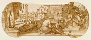 Federico Zuccaro - Taddeo in the Belvedere Court