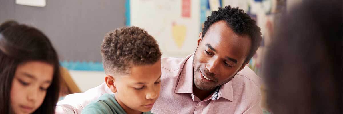 Young child with teacher