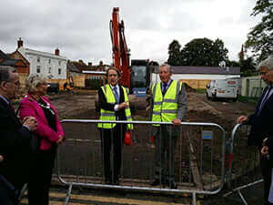 Sir Anthony Seldon and Lord Vinson at the groundbreaking ceremony