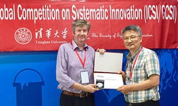 Professor Darrell Mann at the the 7th Global Competition on Systematic Innovation, held in Tsinghua University, Beijing