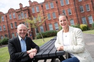 Karol Sikora and Amanda Weston at Crewe campus