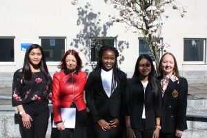 Law students and lectureres stood outside Milton Keynes magistrates court