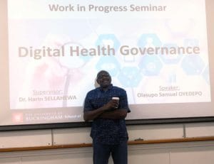 Olasupo Oyedepo discussing Digital Health Governance