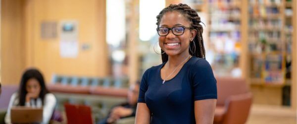 student in the vinson building