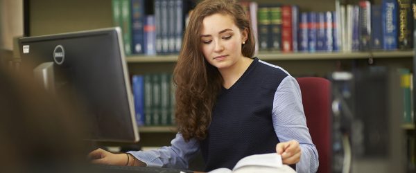 University student studying