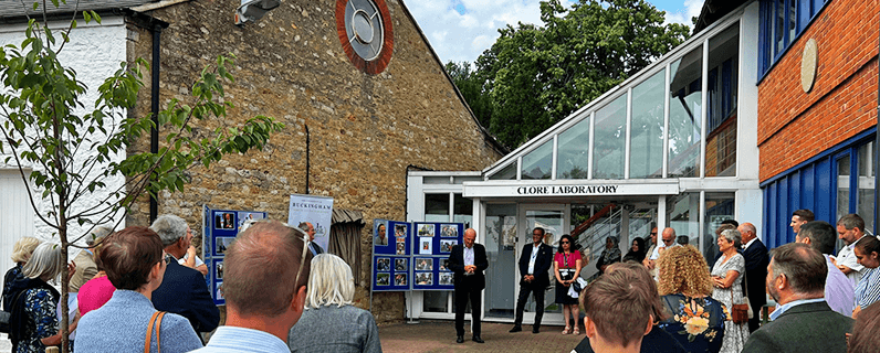 Professor Mike Cawthorne Clore lab plaque unveiling