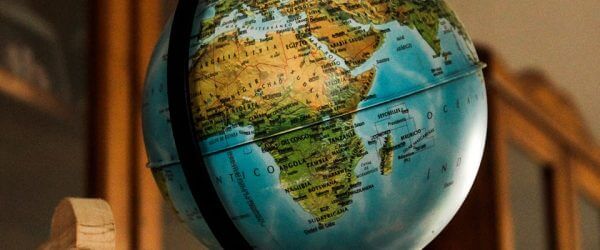 Africa on globe