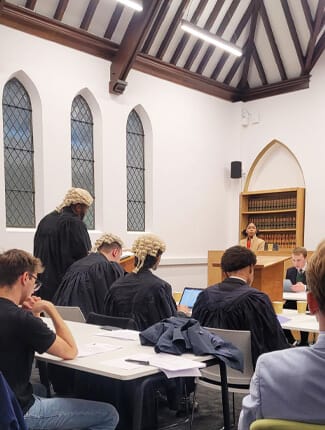 Buckingham's moot court in use during mock trial