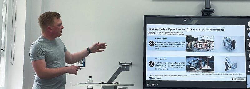 Liam giving a presentation