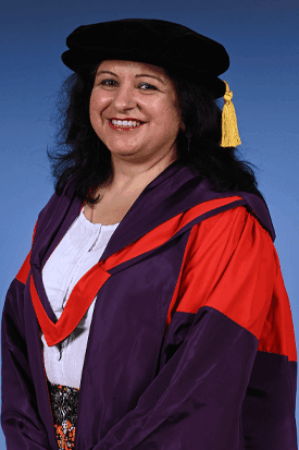 Graduation portrait photograph of Dr Anita Devi