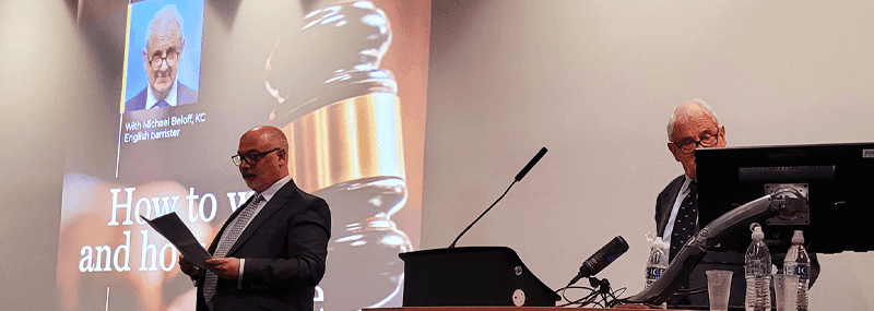 Professor Adolfo Paolini speaking at the event