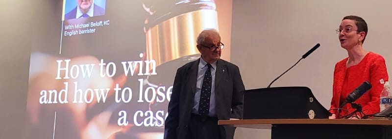 Professor Harriet Dunbar Morris speaking alongside Michael Beloff KC