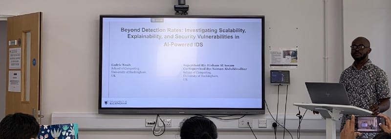 Cedric presenting on: improving the scalability, explainability, and robustness of AI-powered intrusion detection systems