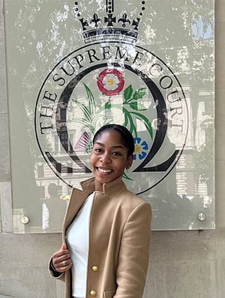 Savanna standing outside The Supreme Court